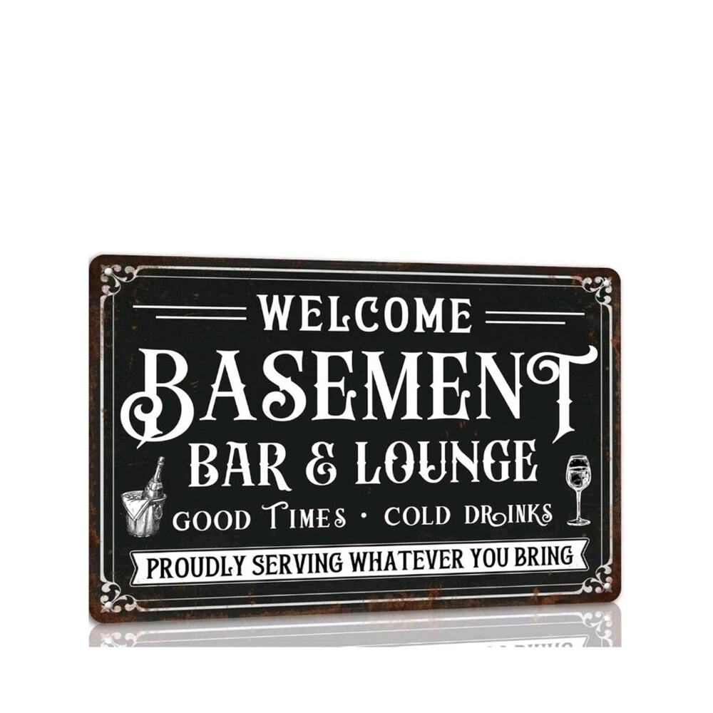 Generic Welcome Basement Bar and Lounge Metal Sign Lounge Accessories Decor...